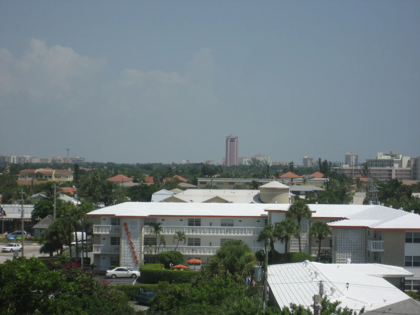Looking north from a high-rise near A1A and Hillsboro Boulevard in Deerfield Beach toward the towers of Boca Raton