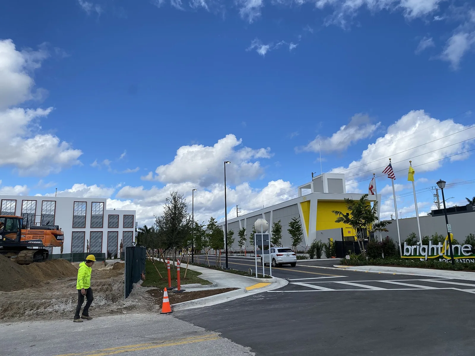 The Brightline station in downtown Boca Raton, seen from the street to the south.