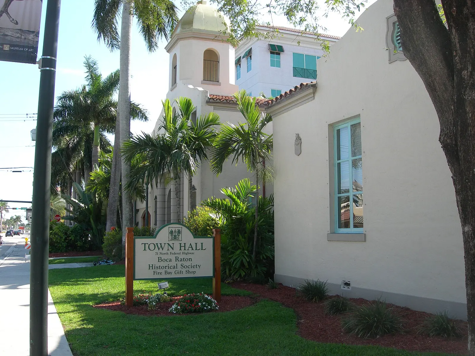 Boca Raton's Old City Hall on Federal Highway, now home of the Boca Raton Historical Society.