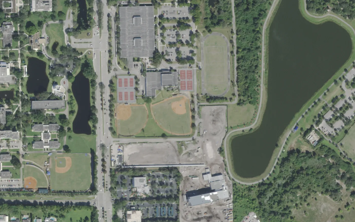 Blue Lake Elementary's campus off Banyan Trail in north Boca Raton, seen from the air