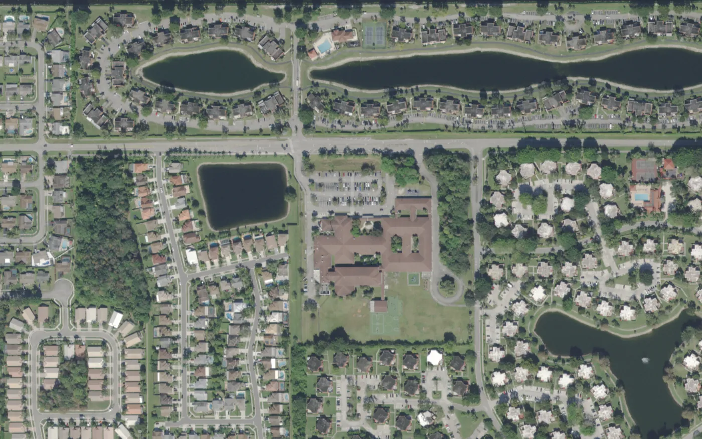 Hammock Pointe Elementary's campus on SW Eighth Street in west Boca Raton, seen from the air