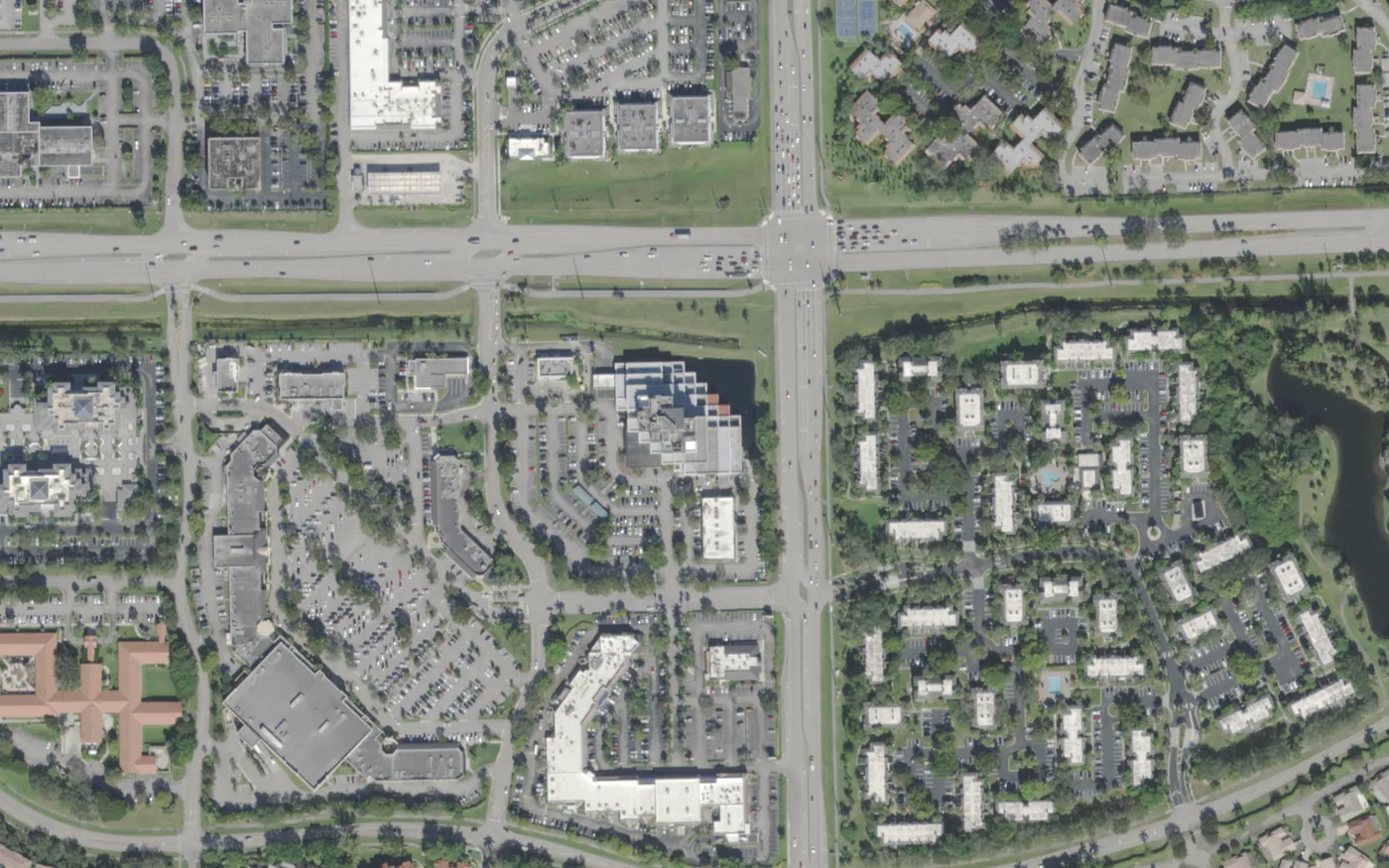 The area around 7000 W. Palmetto Park Road in west Boca Raton, where Palmetto Park High School has its campus, seen from the air