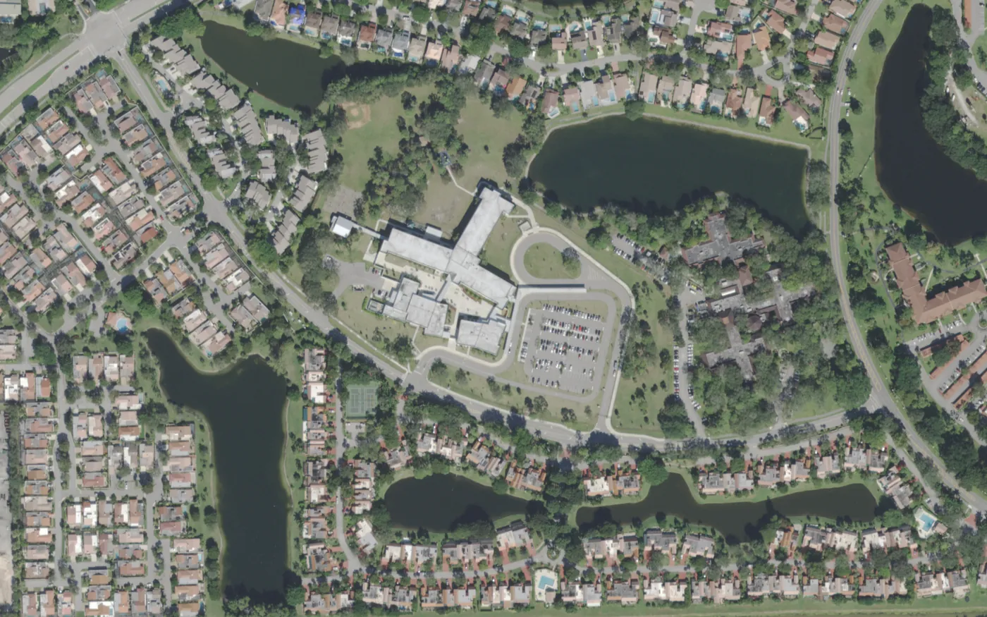 Verde K-8's campus on Verde Trail in Boca Raton, seen from the air