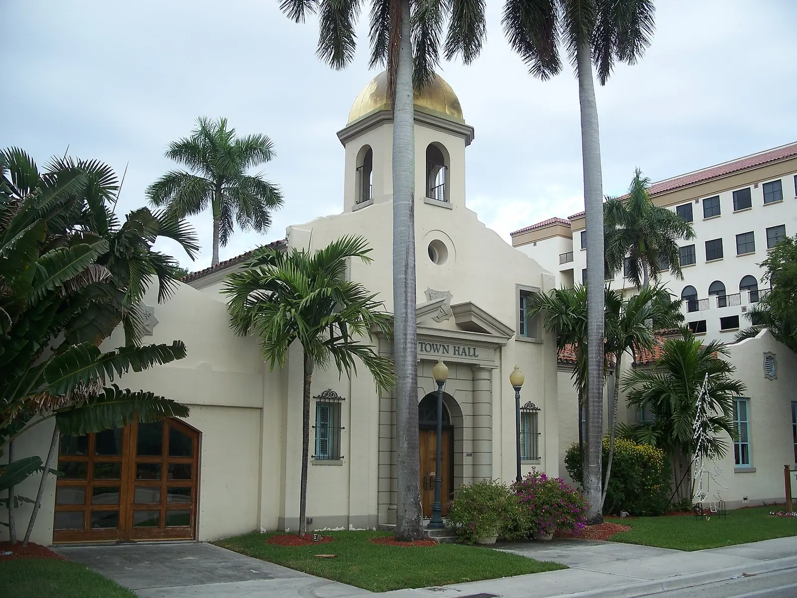The gold-domed Old City Hall on Federal Highway in downtown Boca Raton.